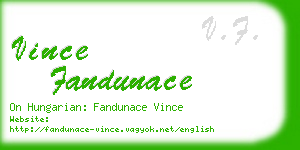 vince fandunace business card